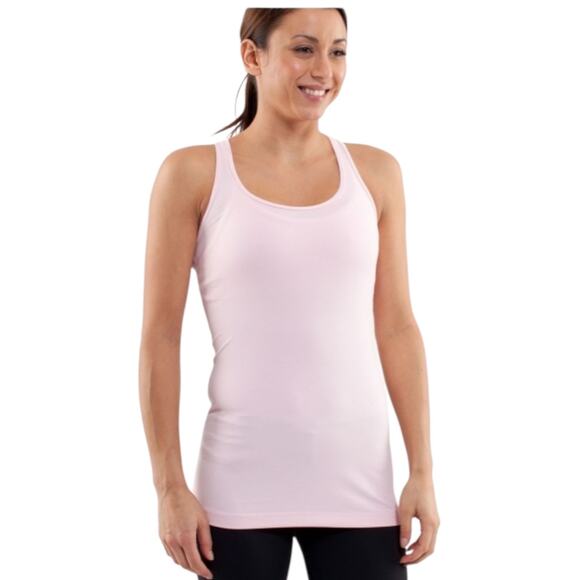 Lululemon Women’s Cool Racerback Heathered Pink Pig Long Tank Top- size 4 - Picture 1 of 10